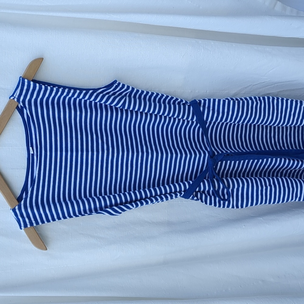 Uniqlo Dress Blue White Stripe Large